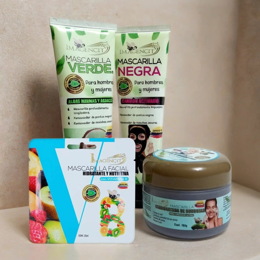 Combo Facial 4 en 1: Limpieza, Hidratación y Glow